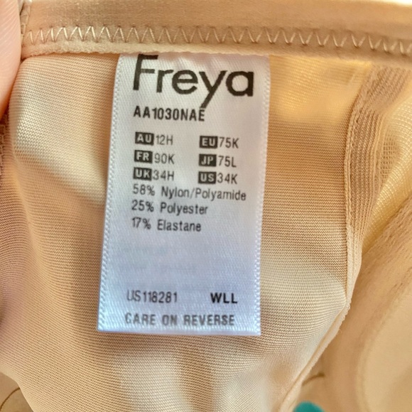 NWT Freya Fancies Full Figure Underwire Balconette Natural Beige Bra 34K - Picture 3 of 5
